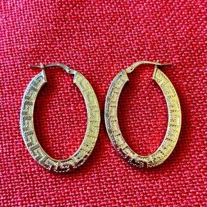 🌟2/$12🌟 Hoop Earrings Greek Key Pattern 18 karat plated Yellow Gold Classic